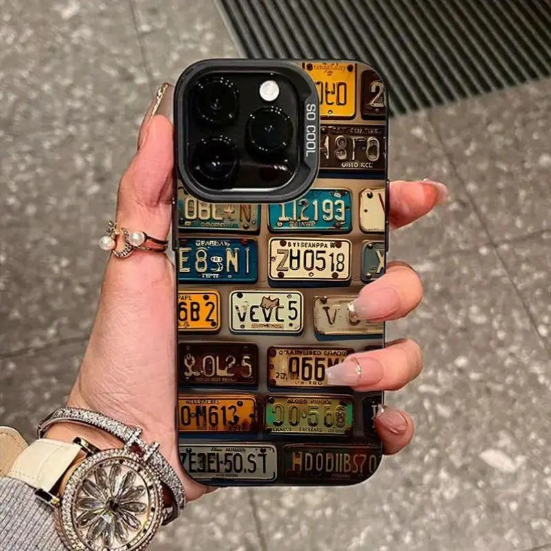 Car License Plate Pattern Phone Case Casing, TPU Smartphone Cover, Shockproof Phone Protective Cover, Phone Accessory Compatible with Cellphone Smartphone iPhone 16 15 14 13 12 11 XS XR X Mini Plus Pro Max Protector