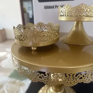 9Pcs Metal Cake Stands Round Cake Stands Candy Fruit Display Plate Cupcake Serving Tower Set for Wedding, Birthday Party & More Decorating Decoration