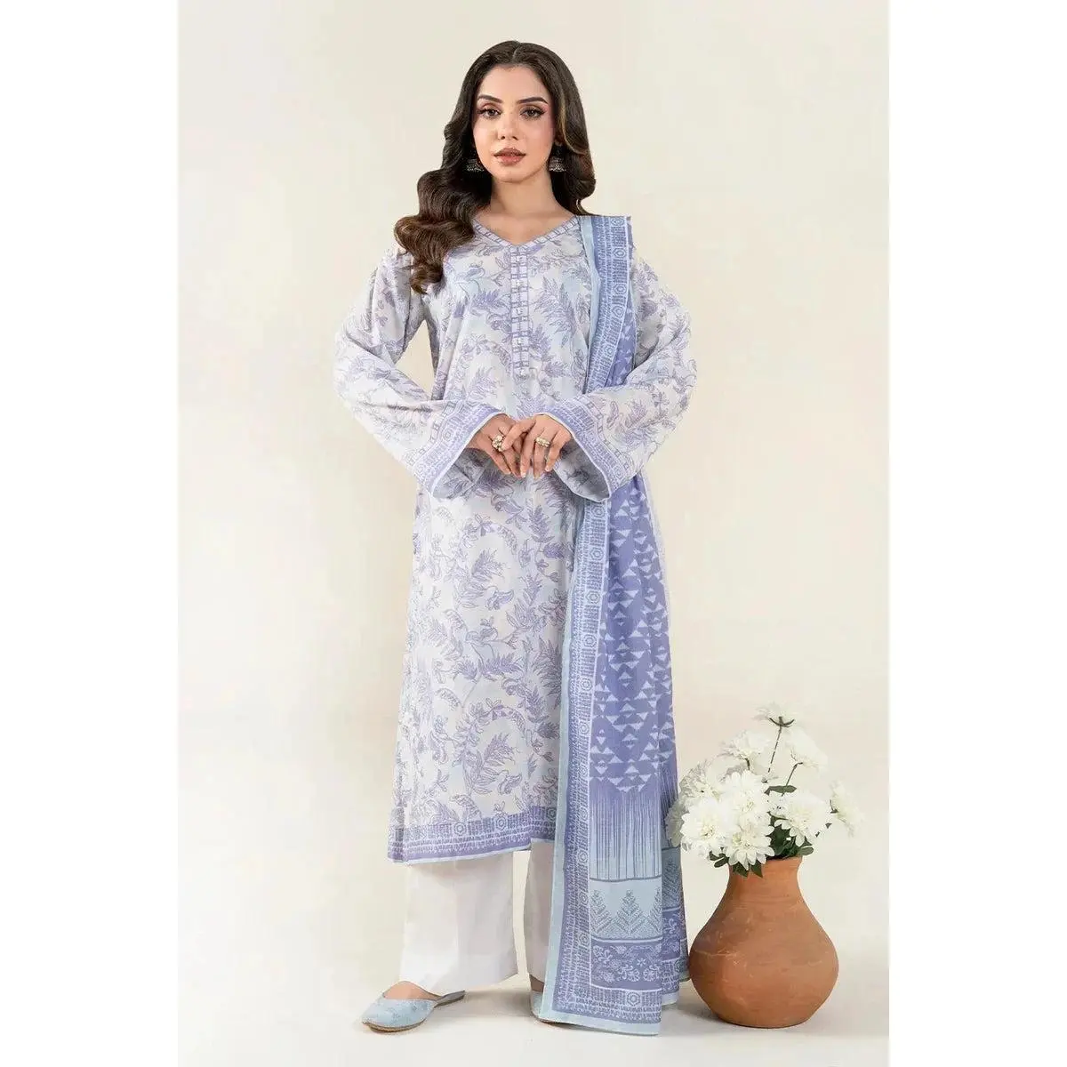 3PC stitched Printed Lawn Suit |  KLA-3987