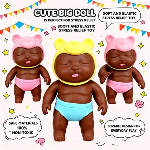 Portable Palm Doll Slow Rising Squishy Toy, Soft Elastic Rubber Squeeze Vent Toy, Stress Calming Sensory Fidget Hobby Toy, Funny Novelty Play Gift for Kids & Adults Daily Relaxation