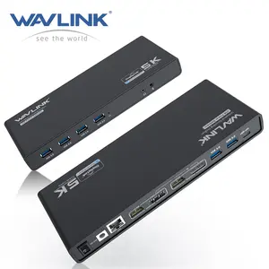 Wavlink USB C Dual 4k Docking Station with 65W Laptop Charging Ultra HD Multiple Display Dock 2 x HDMI & DisplayPort Gigabit Ethernet 6 x USB 3.0 Audio Mic Supports Windows Mac OS