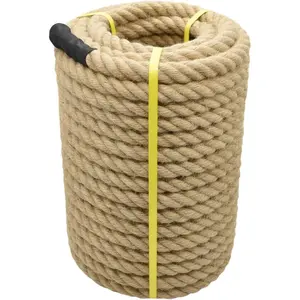 1 1/2 Inch x 100ft Jute Rope  Thick Heavy  Rope Nautical Ropes Twisted Manila Rope for Crafts, Climbing, Bundling,Anchor, Hammock, Nautical,   , Tug of War, Decorate