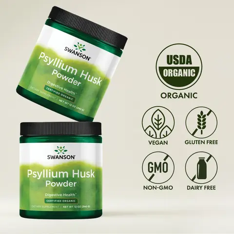 Swanson Psyllium Husk Powder - Certified Organic 12 oz Pwdr