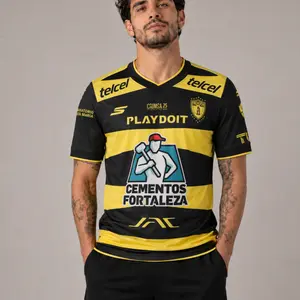 TRENDING CF Pachuca Black & Yellow Hoop Soccer Jersey Liga MX Away Football Kit