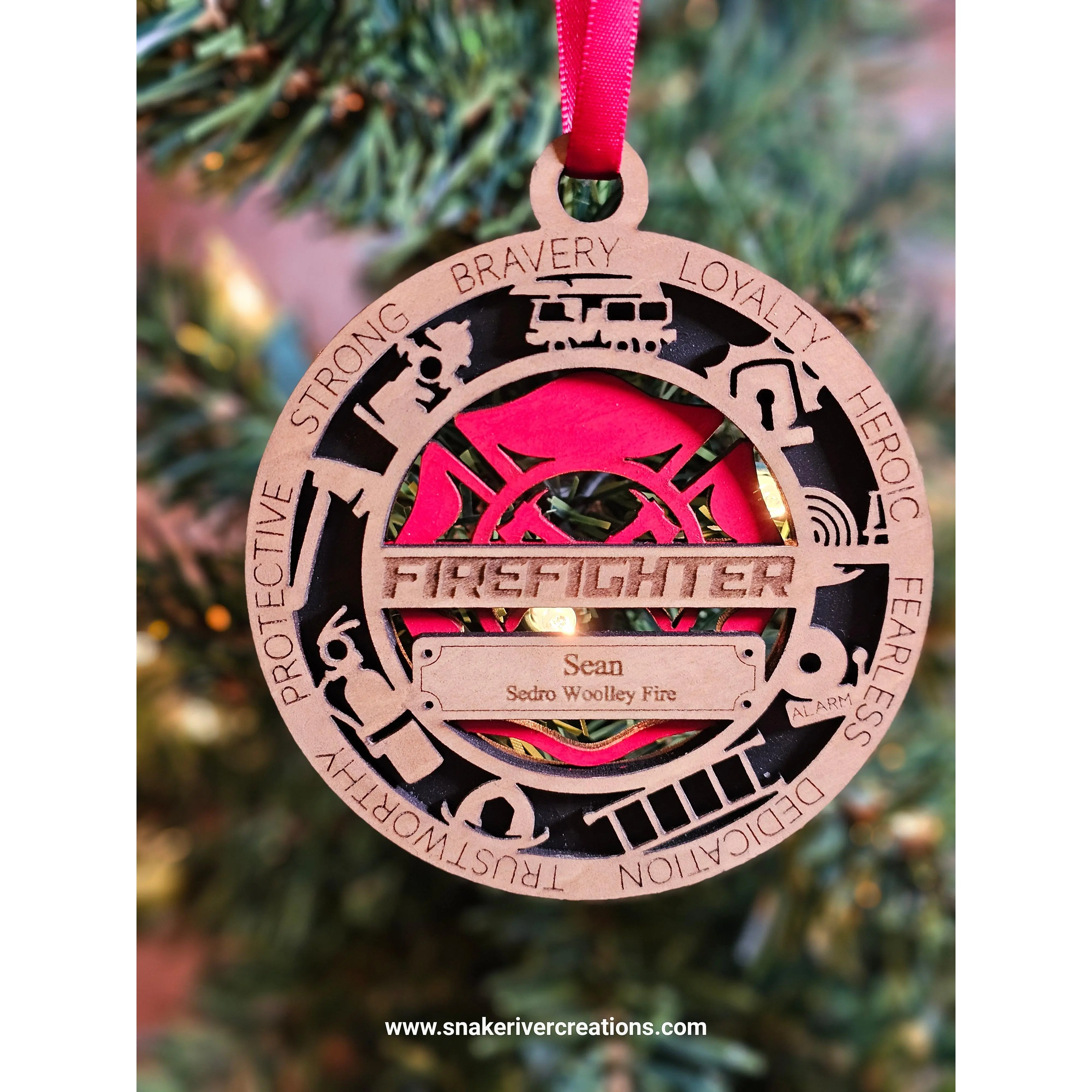 Personalized Wooden First Responder Ornaments