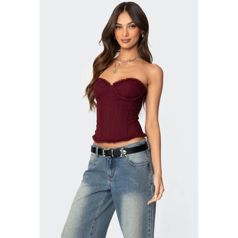 Deirdre Mesh Lace Up Corset