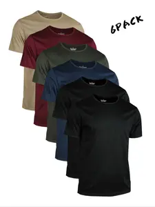 Men's 6-Piece Quick-Dry Short Sleeve T-Shirt Set, Athletic Sports Clothing, Summer Sweat-Wicking Breathable Fitness Shirt for Running, Sports, Outdoor Activities