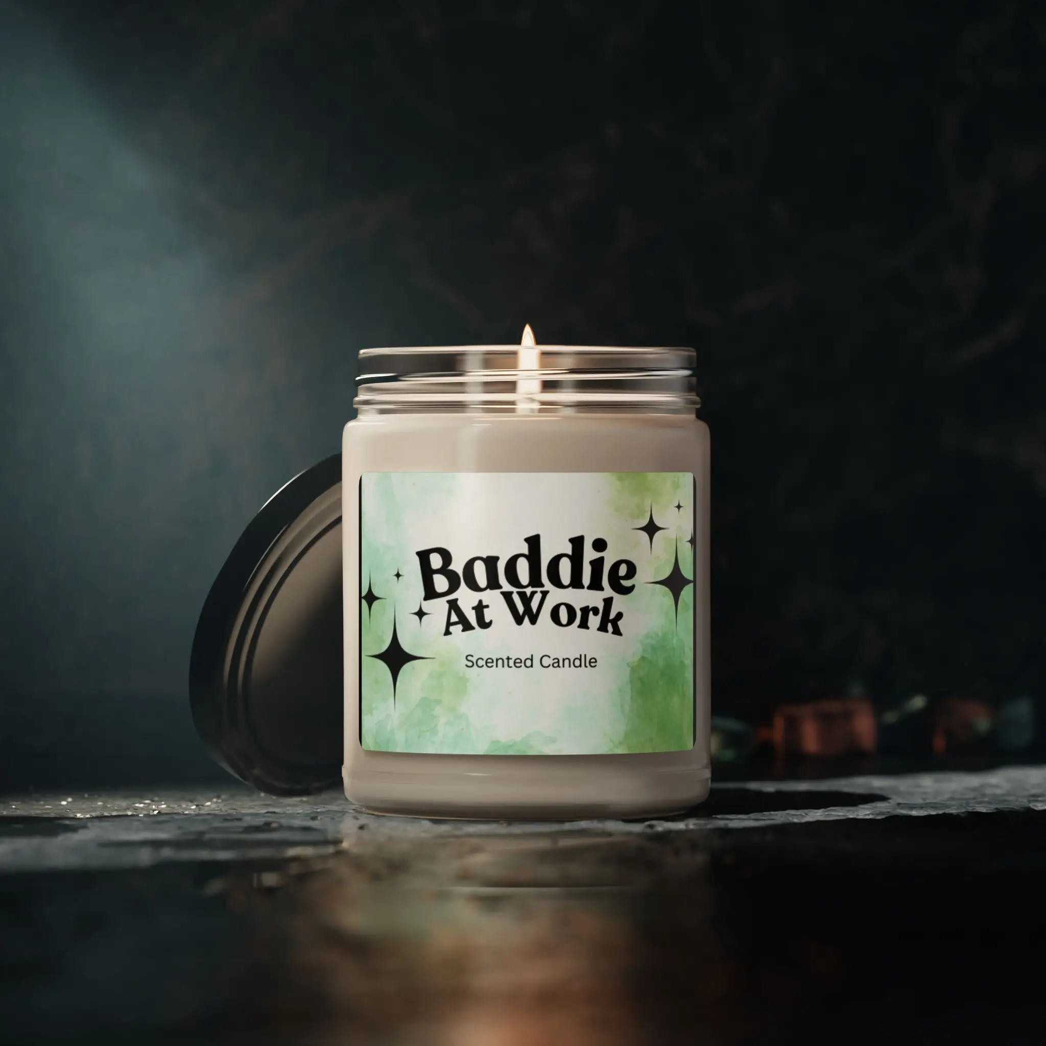Baddie At Work Scented Soy Candle, Motivation Gift, Home Decor, Relaxation, Office Vibe, Self-Care, 9oz