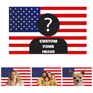 Double-sided Personalized American Flag Custom Text & Photo College Dorm Decoration Indoor Wall Banner