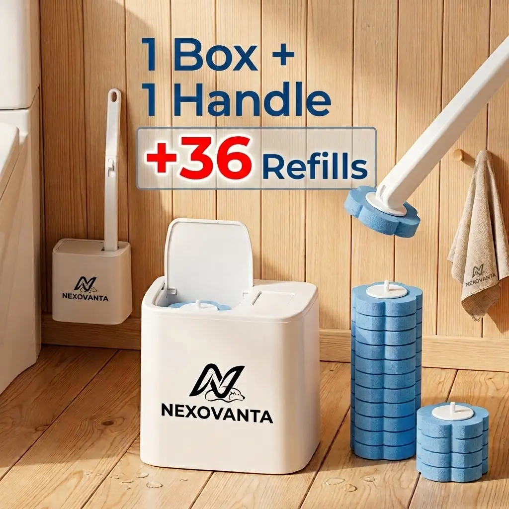 NEXOVANTA Disposable Toilet Brush Set Wall-Mount Holder with 36 PCS Cleaning Refills,No-Touch Rotating Wand for  Cleaning Toilet,Sink,Bathtub,Bathroom Cleaning Tool for Home,Urinal,RV system deep cleaner