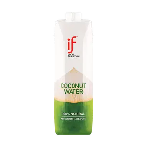 IF Thailand Coconut Water 1L - 100% Pure NFC Young Coconut Juice, Low Calorie, 0 Fat, 0 Sugar, Authentic Thai Product