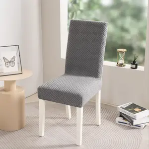 4pcs/6pcs Stretch Fiber Jacquard Chair Covers Set, Elastic Non-Slip, Pet-Friendly, Indoor Outdoor Restaurant Decor, Dining Chair Slipcover, Stretch Chair Slipcovers