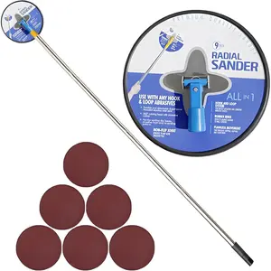 Drywall Pole Sander, Circular Sander with Adjustable Extension Pole, Manual Hand Drywall Sander for Walls and Ceilings, Includes 6 pcs Sanding Sheets