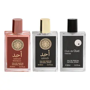 Trio Bundle of Perfumes! Ahad Whiskey, Ahad and Club de Oud Intense Eau De Parfum Natural Spray for Men 90Ml 3.0fl.oz.