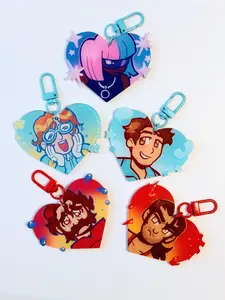 Dispatch Heart Keychains, Dispatch Keychain Acrylic Charms, Cute, Durable, And Perfect For Bags, Keys, Or Gifts. Great For Daily Use Or As Thoughtful Little Gifts For Your Friends And Yourself.