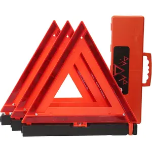 Safety Triangles DOT Approved, Standard Warning Triangles Enmergency Reflector, Emergency Triangles for Vehicles with Carry Case(3 Pack,Without Sand)