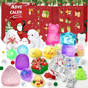 Advent Calendar 2025, 24 Days of Christmas Countdown Calendar for 24 Kawaii Squishies Toys, Surprises Sensory Fidget Toys for Kids & Adult, Christmas Party Favors Gift