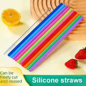 10-Pack Colorful Silicone Straws Set, Reusable Design Eco-Friendly Drinking Straw Kit, Perfect for Daily Use & Party Favors