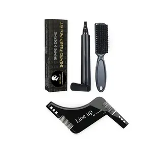 Beard Kit Beard Pen Filler for Men - Barber Styling Pencil With Brush & Line Up Shaper Haircare define mustache & Beard & Hairline Heatless