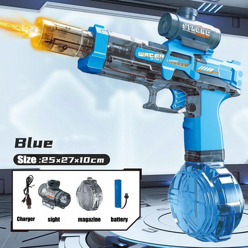 Powerful Electric Water Gun Automatic, Glowing Realistic Muzzle 320cc High Capacity Squirt Toy, Up to 32FT Range for Backyard Beach Party Party gifts