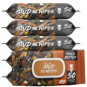 Stud XL Wipes 300CT Shea Butter Plant-Based Fibers Paraben & Alcohol Free Biodegradable Flushable Restroom & Outdoor Use