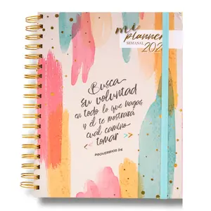 Planner 2026 Acuarela - Daily Planning with Biblical Purpose and Devotional Content - 24 x 19.6 cm - Inspirational Verses and Monthly Goals - Perfect for Faith Growth and Life Organization