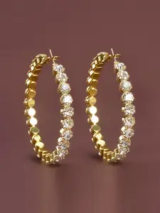 Elegant Rhinestone Decorated Hoop Earrings, Fashion Jewelry for Party, Daily Clothing Decor, Trendy All-match & Exquisite Jewelry for Birthday Gift, Bling Stylish Accessory, High Quality Earrings, Crystal Hoop Earrings