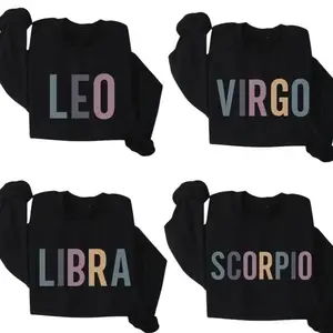 12 Zodiac Signs Graphic Sweatshirt, Black Unisex Astrology Crewneck Pullover, Horoscope Star Sign Sweatshirt, Spiritual Gift for Men and Women - AG