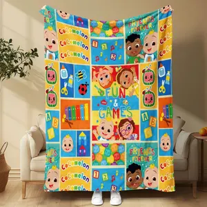 1 Piece “CoComelon” Cute Blanket Anime Characters & “FUN & GAMES”! Perfect for Strollers, Sofa Time. Ideal for Gifting, Parent - kid Days. Fits Children’s Day – Parents Grab Now  Thin Blanket Dream Workshop