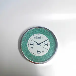 12-Inch Glitter Wall Clock with Sparkle Inner Circle, Modern Digital Design, Night Light Function, Home Office Decor