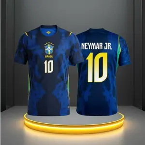 2026 Brazil National Team Away 10# Neymar JR Short Sleeve Soccer Jersey Fans Version Blue