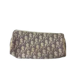 Pre-owned Leather Bag Accessories Purple & White Monogram Canvas Pouch – Zip Cosmetic & Essentials Case