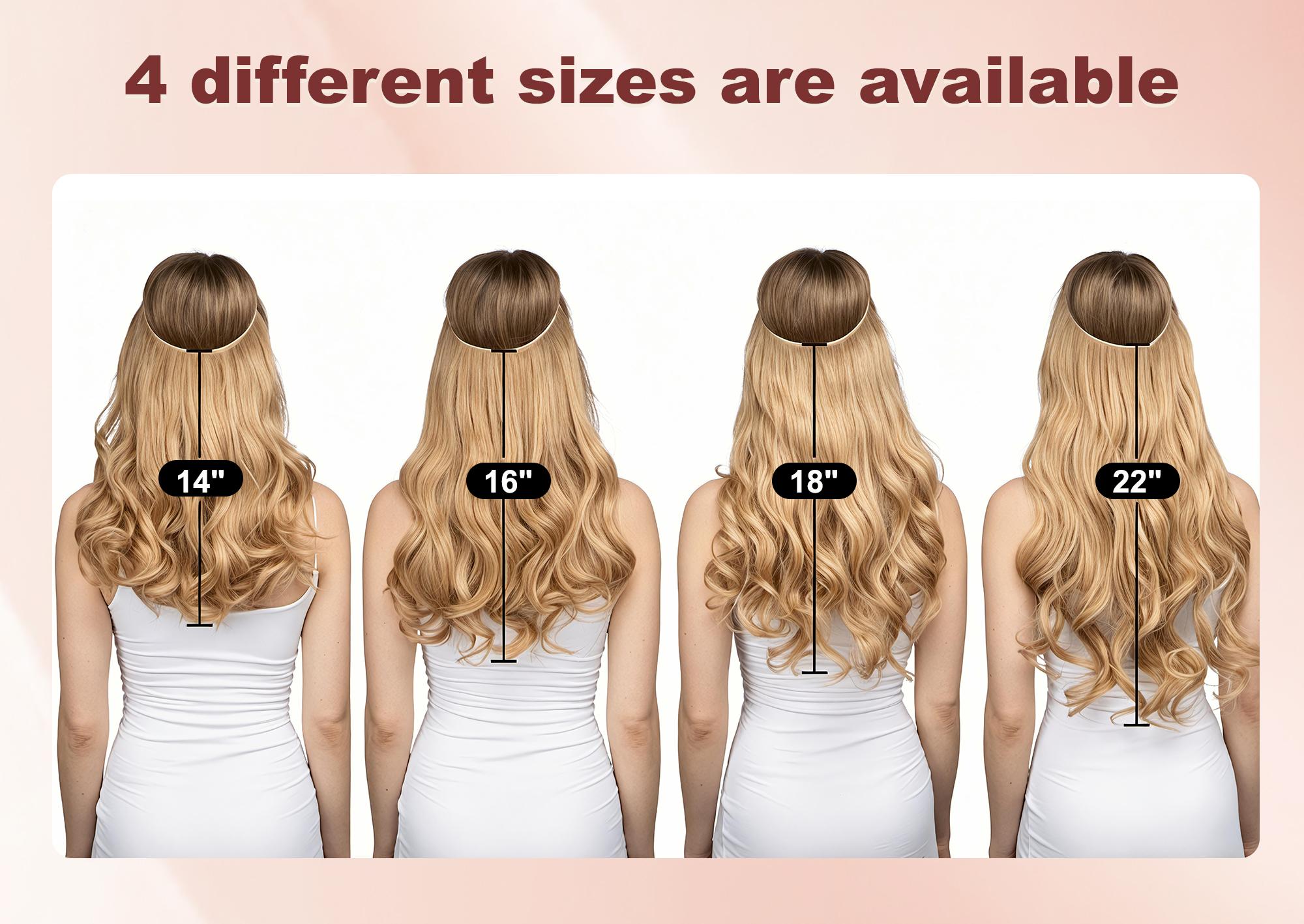 [Qbeauty Upgrade] Trendy Mermaid Body Wave Extensions - Invisible Wire Hairpiece Seamless Long Curls 14-22"