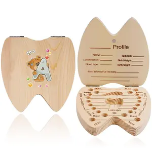 Wooden Tooth Box, 1 Count Children Tooth Case, Collection Organizer, Keepsake Souvenir for Lost Tooth, Container for Childhood Memory Recording