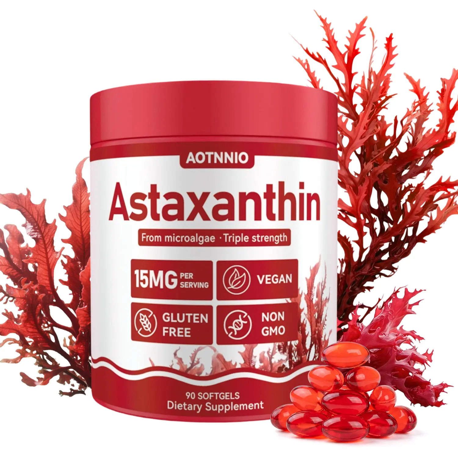 Premium Astaxanthin 15mg — Natural Eye Antioxidant Supplement (90 Softgels) Premium Astaxanthin 15mg — Natural Eye Antioxidant Supplement (90 Softgels)