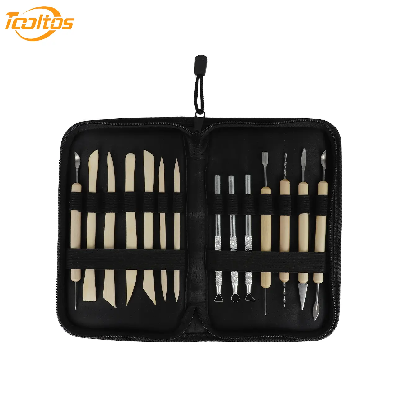 Tooltos Viral 14PCS Clay Tool Set for Pottery Sculpting & Design - Complete 14-Piece Kit with Detailing, Cleaning, Shaping, Drilling, and Engraving Tools for Air Dry Clay, Polymer Clay, Das, and Plasticine Modeling Projects