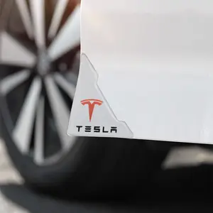 2/4pcs Car Door Corner Protection Silicone Sticker, Anti-Collision Buffer Silicone, Fits Tesla Model 3 Model S X Model Y Juniper Roadster Spacex, Car Decal