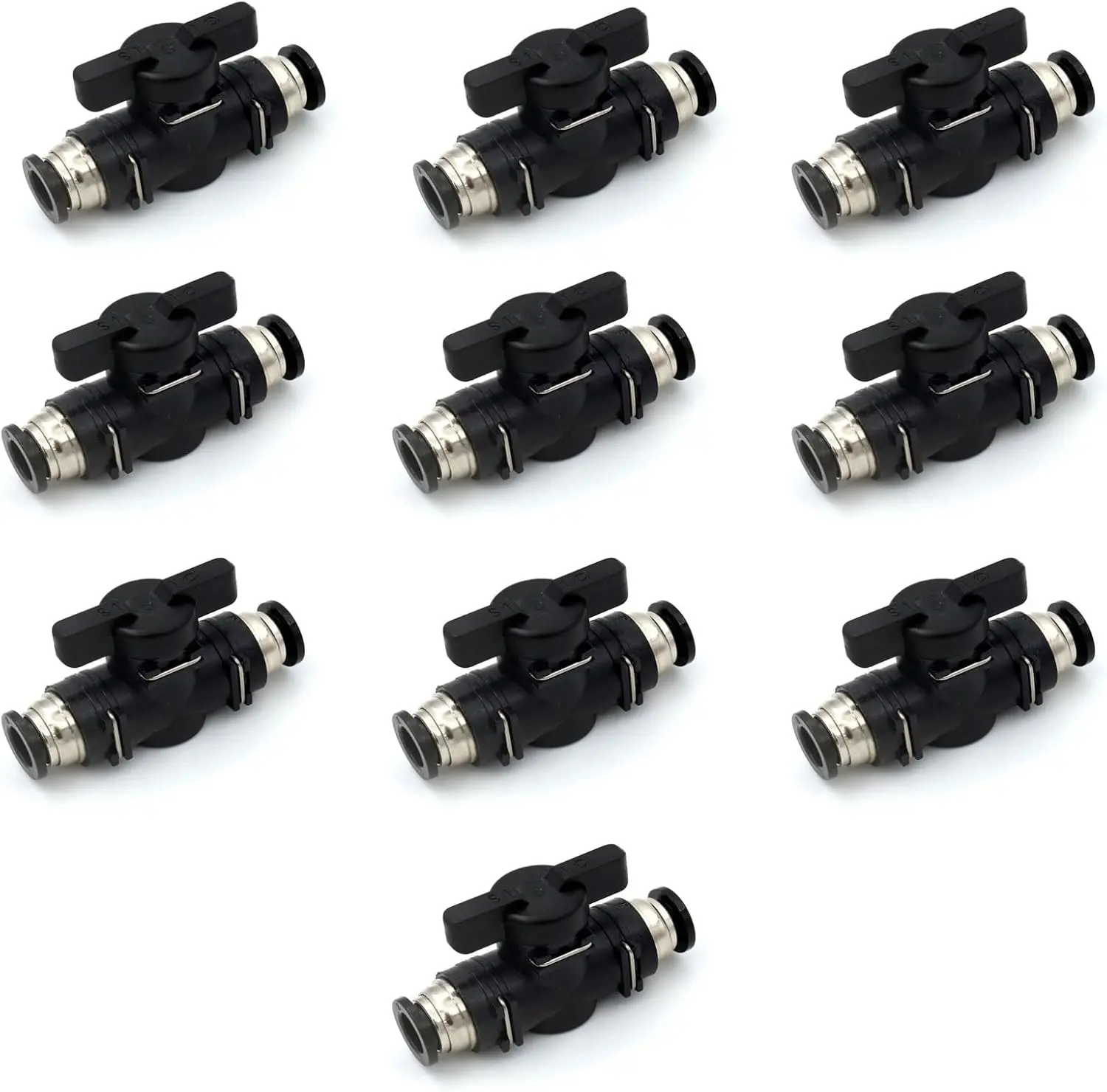 1/4 Push to Connect Valve Union Ball Valve Air Flow Control Valve Quick Connect Tube Fittings Pneumatic Valve Air Hose Fittings 5pack, 0.25 Inch