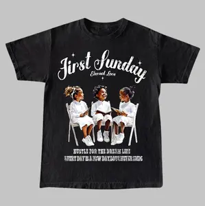 First Sunday Vintage Tee, Adult Casual T-Shirt, Funny Shirts, Vintage Graphic Tees, Unisex Short Sleeve Shirt Top Menswear Womenswear Streetwear Cotton Polyester