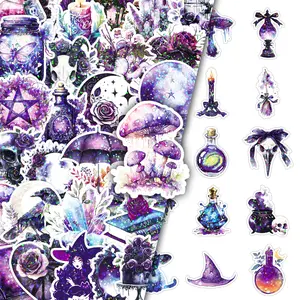 50 Laser Magic Witch Personality Creative Design Dreamy Decorative DIY Scrapbook Phone Case Stickers
