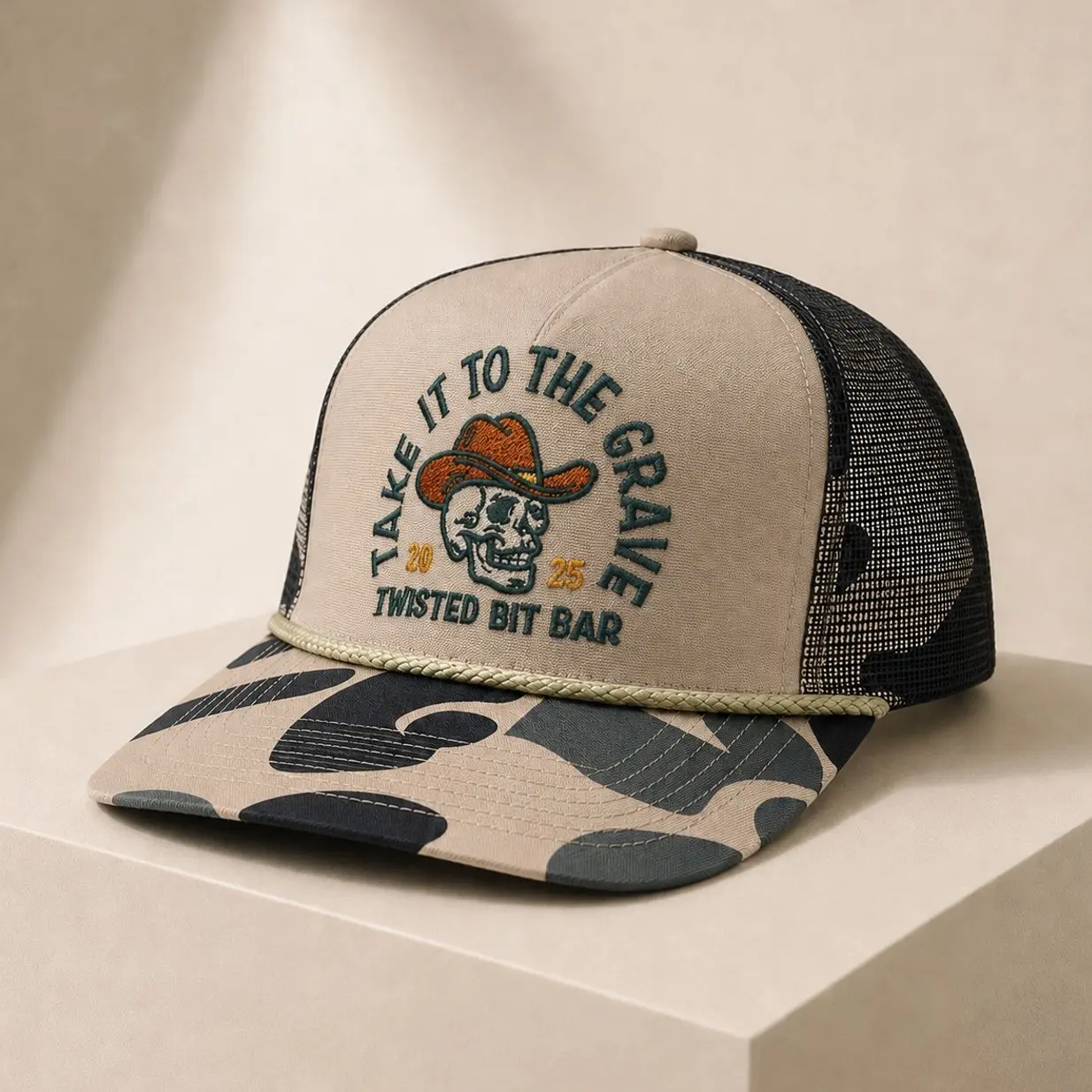RYVOK Urban Graphic Street Style Trucker Cap Breathable Mesh Design