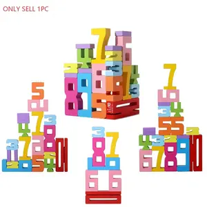 Colorful Number Stacking Blocks Set, Number Counting Blocks, Early Math and Logical Thinking Development Toy, Large Particles Assembly