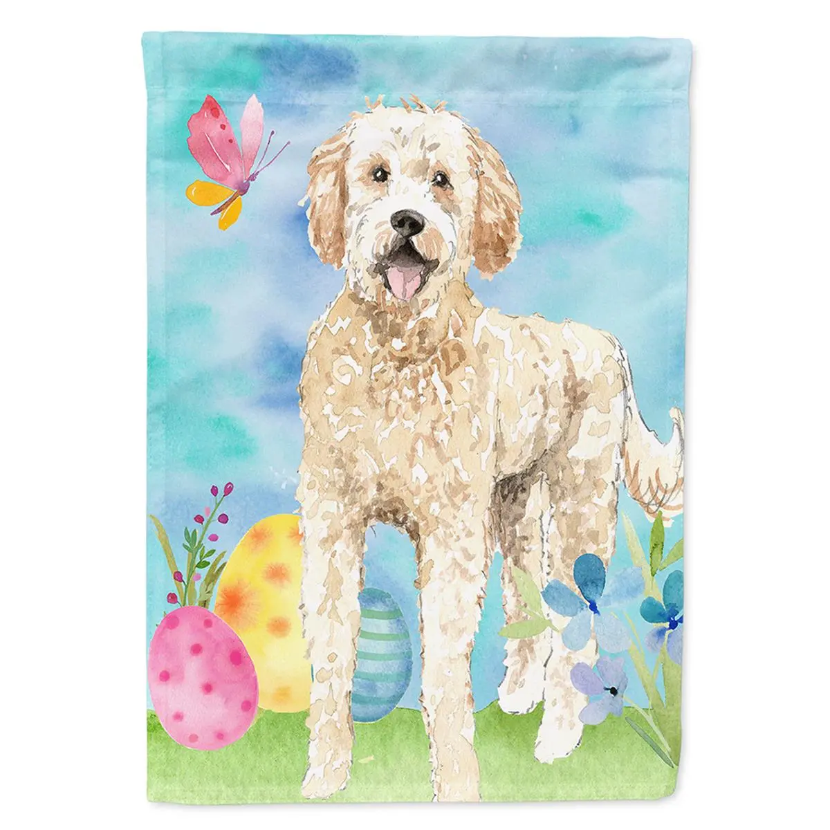 212 MAIN Carolines Treasures Polyester Garden Flag with Goldendoodle Easter Eggs, 11x15 in, Double-Sided, Fade-Resistant, Weather-Proof Outdoor Decor for Boating, Water Sports