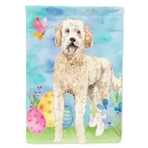 212 MAIN Carolines Treasures Polyester Garden Flag with Goldendoodle Easter Eggs, 11x15 in, Double-Sided, Fade-Resistant, Weather-Proof Outdoor Decor for Boating, Water Sports