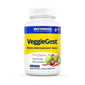 Enzymedica VeggieGest - Digestive Enzyme Supplement for Women & Men, Enzymes for Digestion & Gut Health Support, Support for Vegetarian/Vegan Diets, Helps Gas & Bloating, Gluten Free