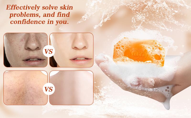 Inlifay New Turmeric Kojic Acid Soap:Dark Spot Remover For Face and body - Two Color Big bars with Pure Natural Kojic Acid and Retinol (160g, 2 Bars) Orange- New upgraded model Body Care Body Wash Inlifay New Turmeric Kojic Acid Soap:Dark Spot Remover For Face and body - Two Color Big bars with Pure Natural Kojic Acid and Retinol (160g, 2 Bars) Orange- New upgraded model Body Care Body Wash