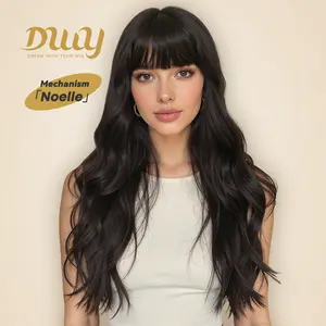 Noelle -DWY 【Gen 2 Large Realistic Scalp】Long Layer Wave Tea Black Glueless Synthetic Wig for Women 26 Inches