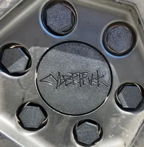 Tesla Cybertruck Wheel Center Cap and Lug Nut Cover Set (4 Center Caps and 24 Lug Nut Caps)