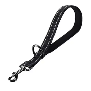 Short Dog Leash with Soft Padded Handle, Nylon Training Control Line, Reversible Pet Belt, No Tangle Leash for Large and Medium Dogs
