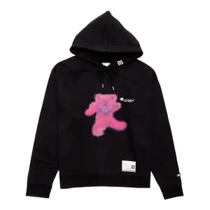 Maison Mihara Yasuhiro x Champion Teddy Bear Logo Hooded Sweatshirt Black Pink Multi
